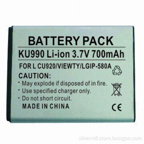 Mobile Phone Extended Battery, Cover for LG KU990, with 700mAh Capacity